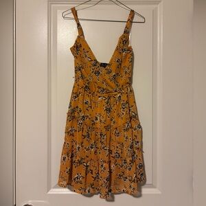 Trixxi Mustard yellow Floral Mini Dress